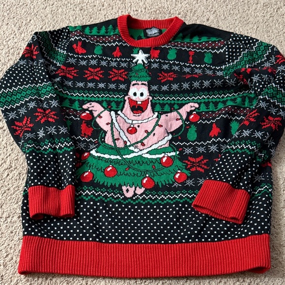 SpongeBob Squarepants Patrick Star Holiday Sweater 
 💚❤️ - Picture 1 of 3